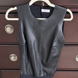 Commando Black Faux Leather Bodysuit